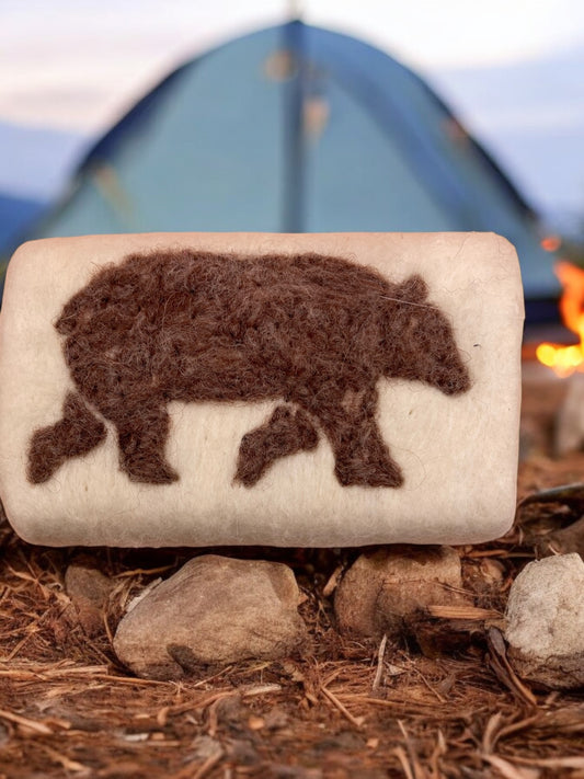 Brownie Bear Felted Soap